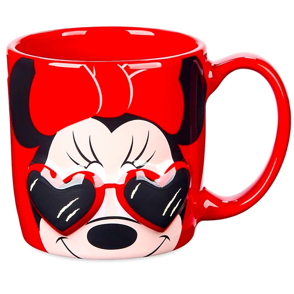 Disney Minnie Mouse Dimensional Red Mug XOXO Heart Kiss Love Coffee Tea Cocoa